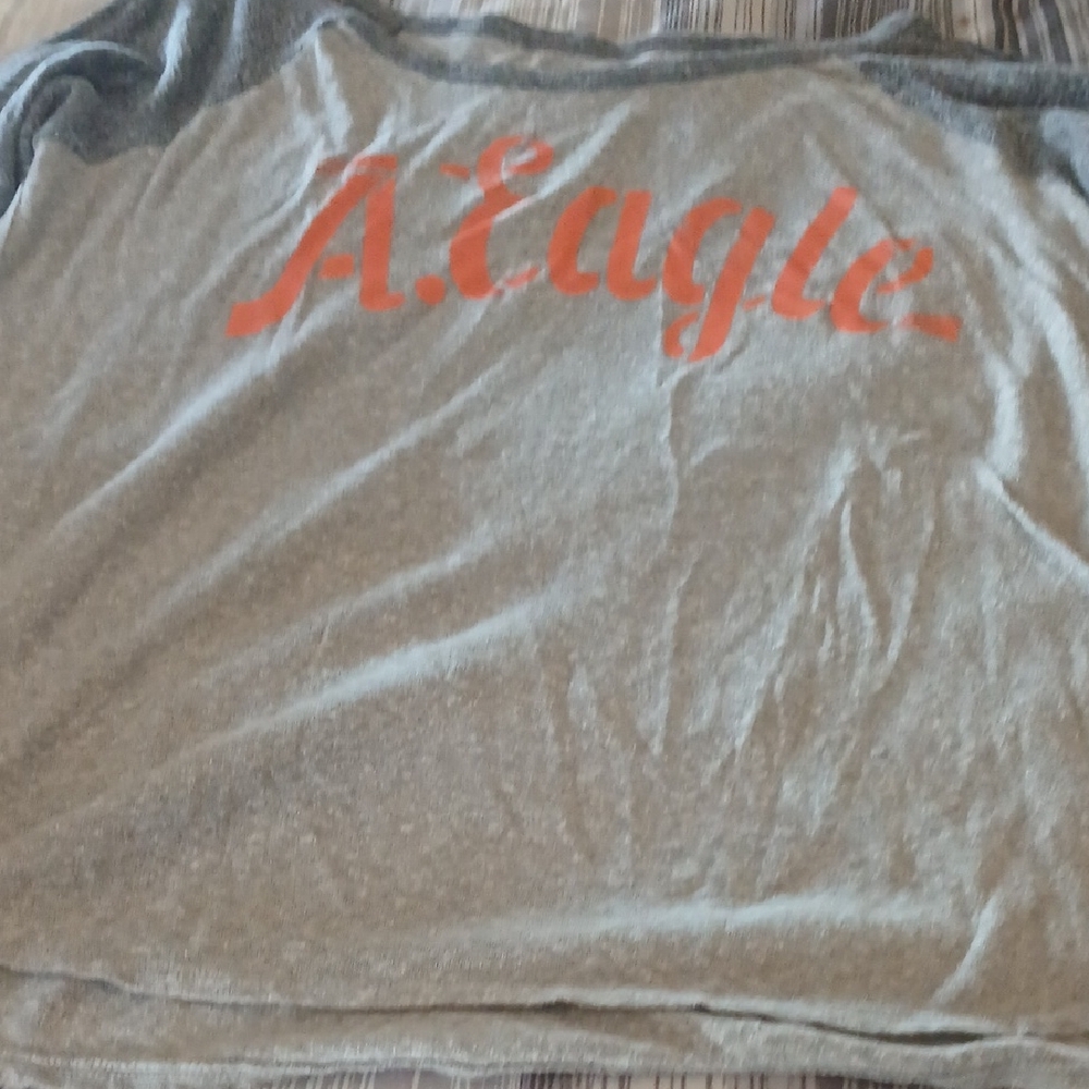 American Eagle Outfitters Gray Tee with Red Accent